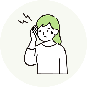 頭を抑える女性のイラスト