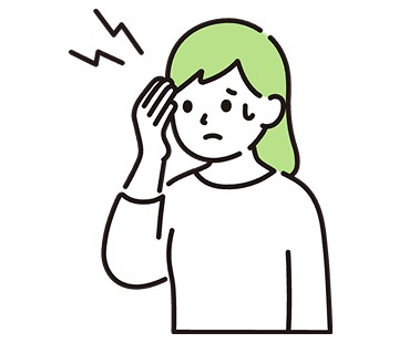 頭を抑える女性のイラスト
