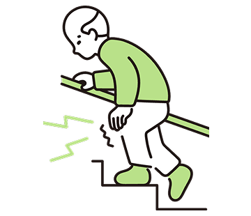 膝を抑える高齢男性のイラスト