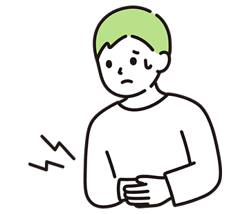 お腹を抑える男性のイラスト