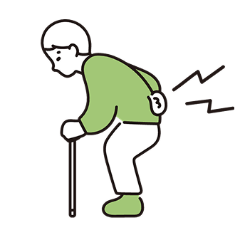 腰を抑える男性のイラスト