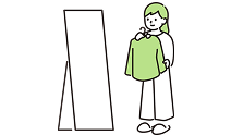 洋服を選んでるイラスト