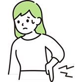腰を抑える女性のイラスト