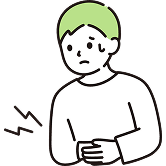 腹部を抑える男性のイラスト