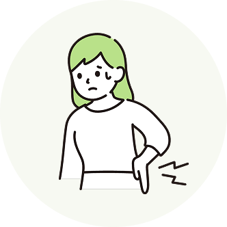 腰を抑える女性のイラスト